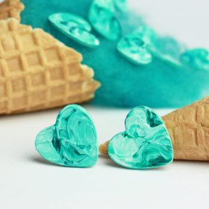 Minttujäätelö -nappikorvakorut, M