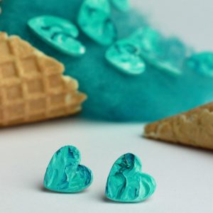 Minttujäätelö -nappikorvakorut, S